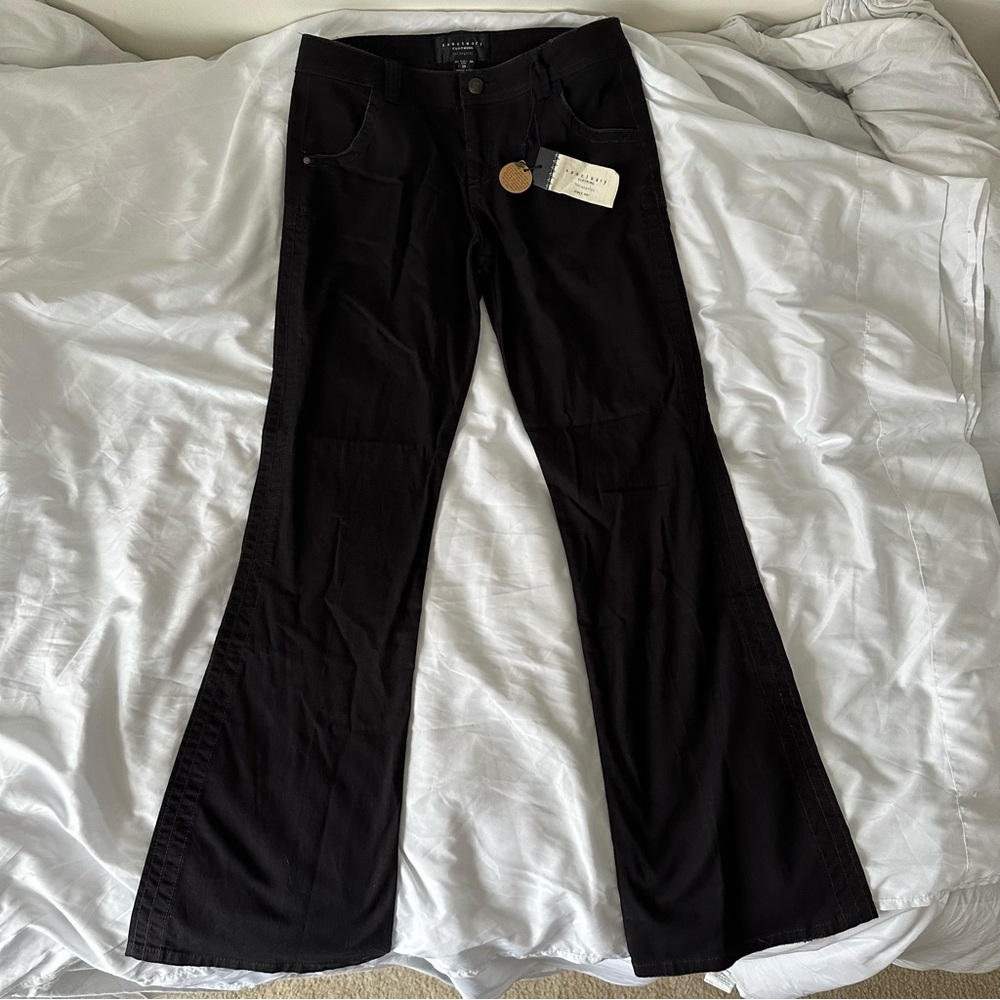 Sanctuary Clothing Los Angeles Peace Flare Pants NWT Black Size 29